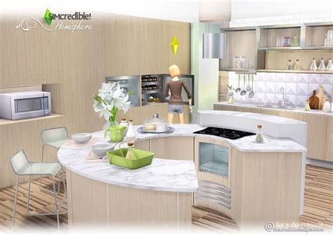 Hemisphere Kitchen By Simcredible Sims 4 • Counter• Dishwasher• 2