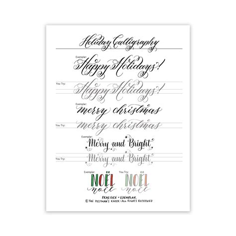 We'll start with faux/dip pen calligraphy, then we'll work our way down to brush pen calligraphy and everyday handwriting. Free Holiday Calligraphy Exemplar | The Postman's Knock