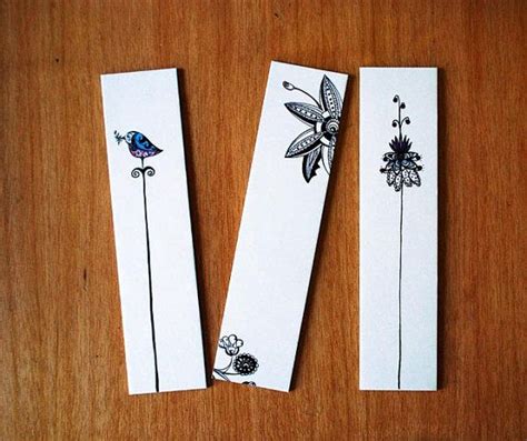 Birds And Flowers Bookmarks Set Of 3 Fine Art Print By Momentart