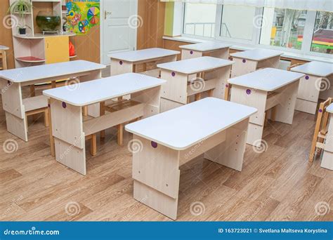 Tables And Chairs For Kindergarten Furniture Stock Image Image Of