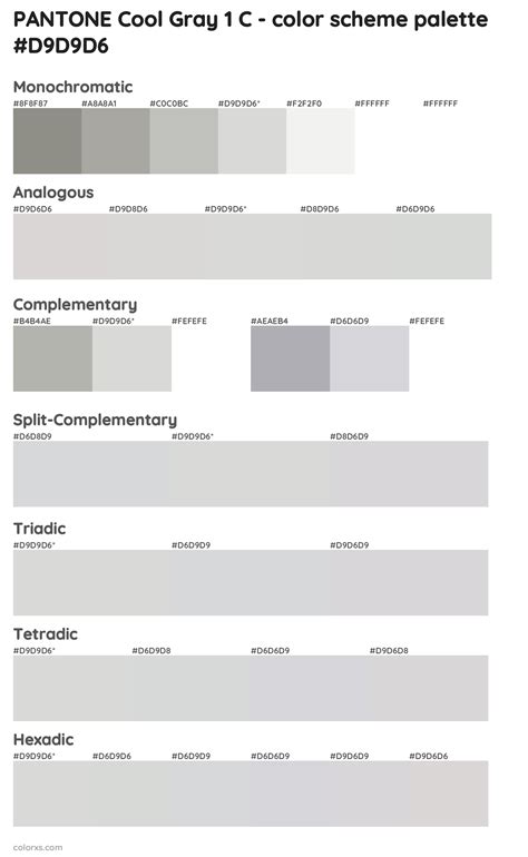 Pantone Cool Gray 1 C Color Palettes And Color Scheme Combinations