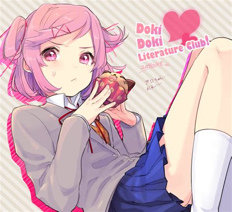 Cute Natsuki With A Cupcake Ddlc