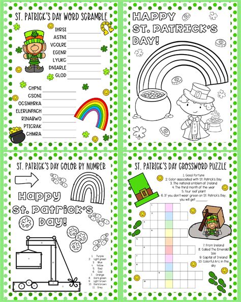 St Patricks Day Activity Sheets Crafts By Amanda Free Printables