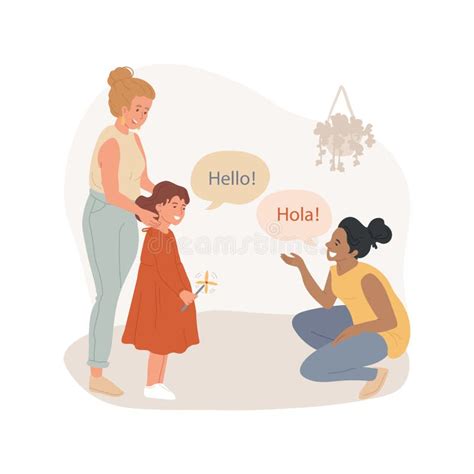 Say Hello In Foreign Language Isolated Cartoon Vector Illustration