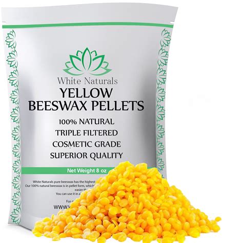 Organic Beeswax Pellets 8 Oz Yellow Pure Cosmetic Grade Bees Wax