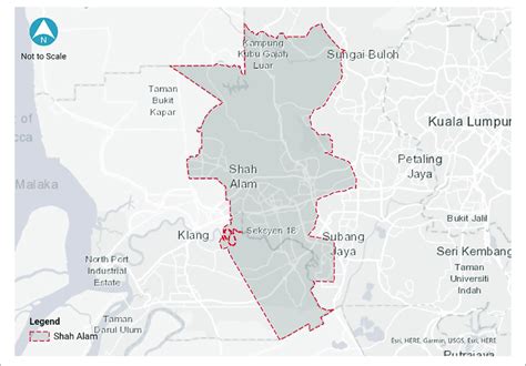 Map Of Shah Alam Source Esri 2021 Map Figure Is From Arcgis