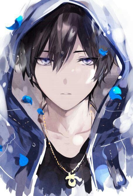 Anime Boy Black Hair Blue Eyes Hoodie Anime Guys Manga Boy Wie