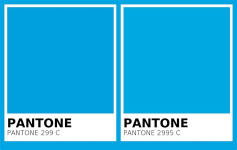 Color Pantone 299 C Vs Pantone 2995 C Side By Side