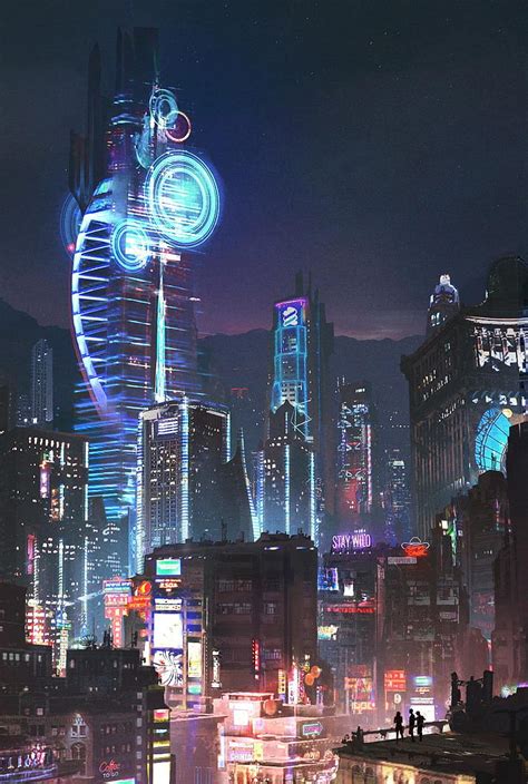 Futuristic City Illustration Science Fiction Cyberpunk Fantasy