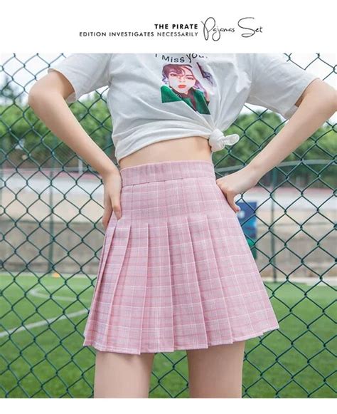 2021 summer korean high waist pleated skirts green sexy cute mini plaid skirt women jk uniform