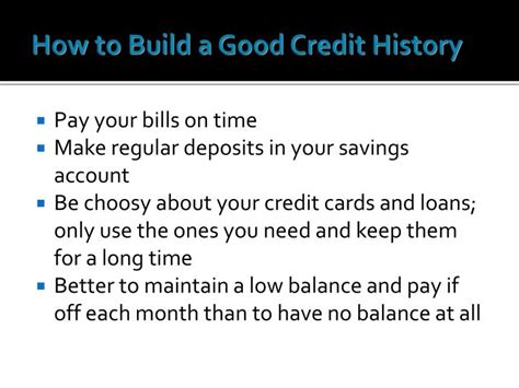 To build your credit history, consider applying for a secured credit card or a store credit card. PPT - Credit PowerPoint Presentation - ID:1545455