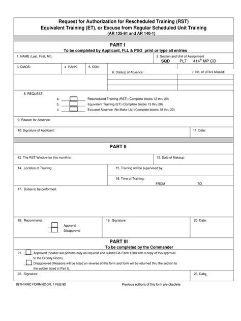 Army Rst 1992 2024 Form Fill Out And Sign Printable Pdf Template