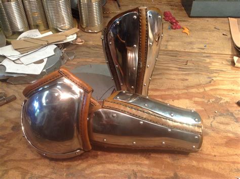 Lined And Padded Steel And Leather Elbow Arm Armor Armour