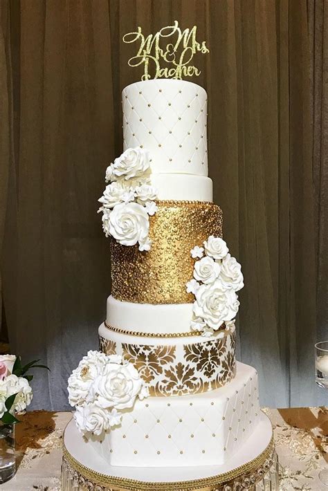 get inspired with unique and eye catching wedding cakes metallic wedding cakes white and gold