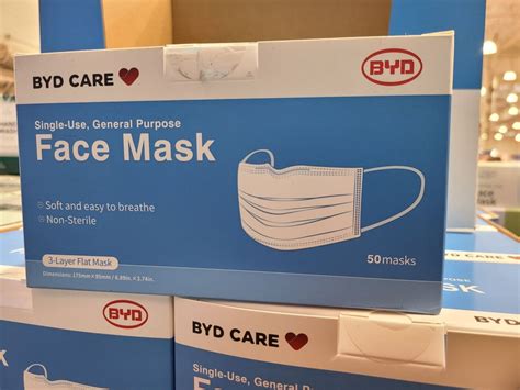 Byd Care Single Use Face Mask 50 Pack