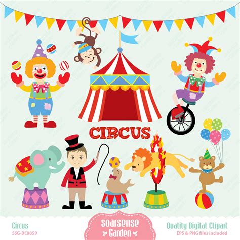 Circus Digital Clipart Carnival Clip Art Animal Circus Clip Art By