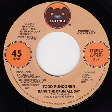 Todd Rundgren Bang The Drum All Day 1982 Vinyl Discogs