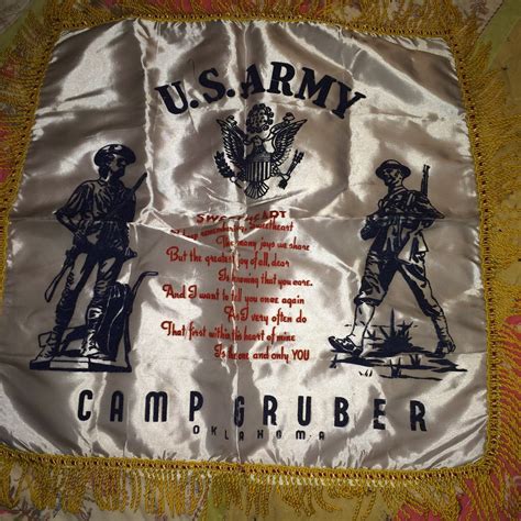 Vintage Army Army Pillow Case United States Army Sweetheart