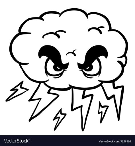 Black And White Storm Cloud Royalty Free Vector Image