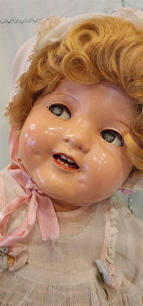 Vintage Composition Shirley Temple Rare Baby Doll Flirty Eyes 18 Inch
