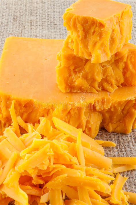 Block And Grated Cheddar Cheese Stock Photo Image Of Shred Crumbling