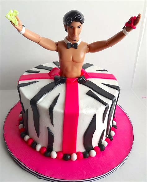 The Pop Updelish Stripper Cake Pink Zebra Cakes Pink Cake Birthday Humor Birthday Cake Hen
