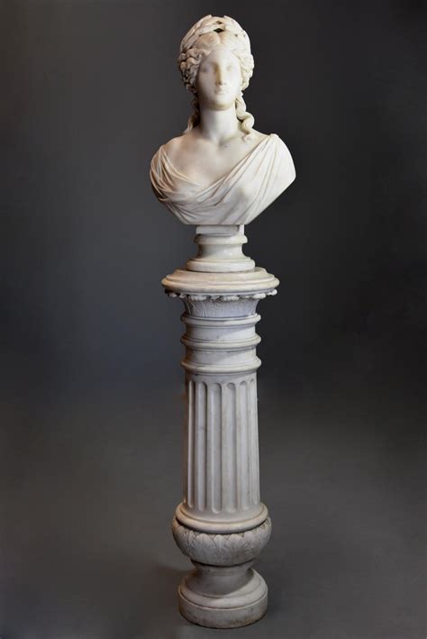 Life Size Finely Carved Carrara Marble Bust Of The Roman Goddess Ceres