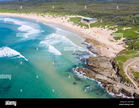 Aerial View Of Soldiers Beach At Norah Head On The Nsw Central Coast