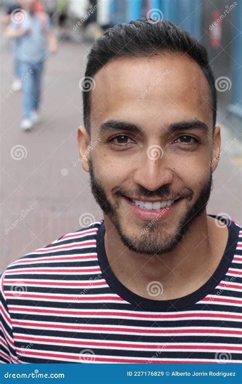 Very Cute Mixed Race Man Outdoors Portrait Stock Image Image Of
