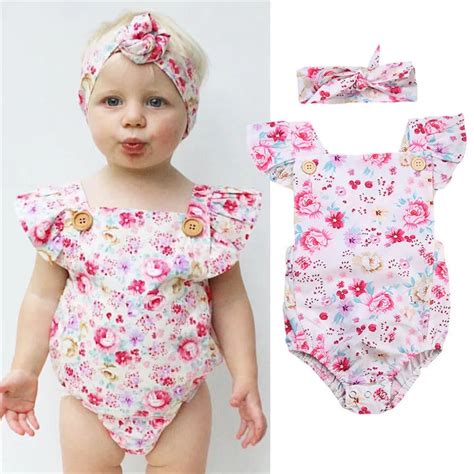 Baby Girl Bodysuits Summer 2017 Baby Clothes O Neck Gilrs Newborn Girl