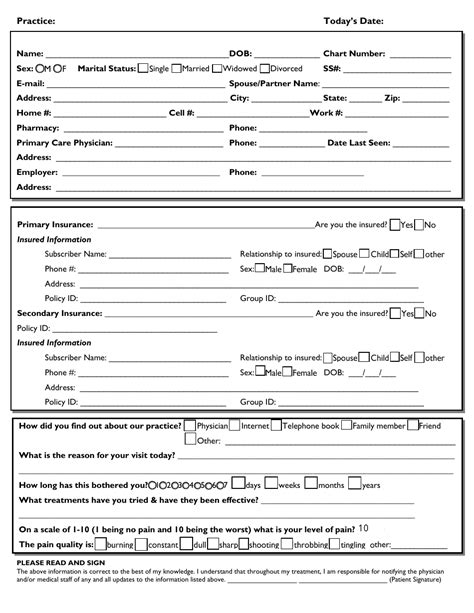 Free Printable Recovery Intake Forms Printable Forms Free Online