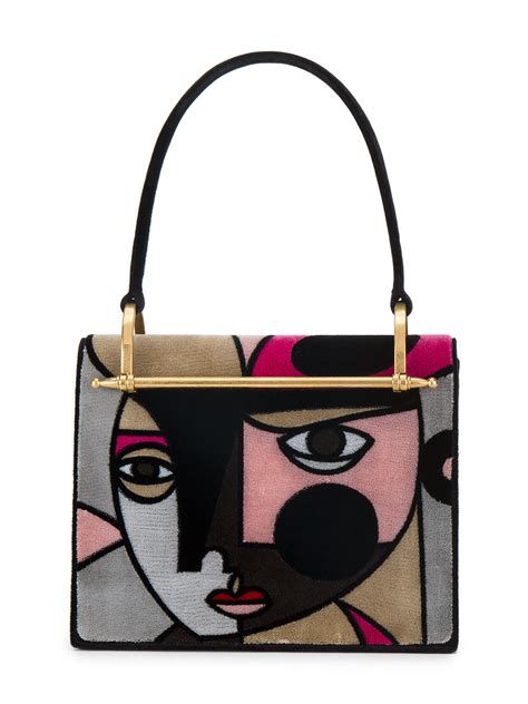 Prada Medium Deconstructed Face Top Handle Bag Multicolour