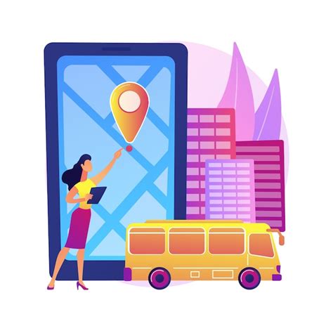 Free Vector School Bus Tracking System Abstract Concept Illustration
