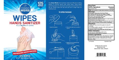 Artnaturals hand sanitizing wipes can help keep your hands sanitized everywhere you go. Cleanworks Hand Sanitizer Wipes (cloth) Art and Cook Inc.