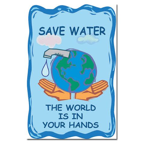 Ai Wp156 Save Water The World Is In Your Hands Water Conservation Poster Save Water Banner