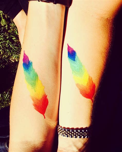 Pride Face Paint Feather Girl Face Painting Rainbow Tattoos Face