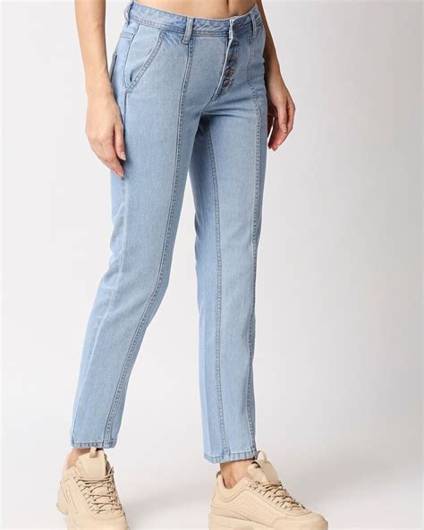 Buy Womens Blue Relaxed Fit Jeans For Women Blue Online At Bewakoof
