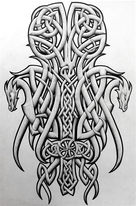 Celtic Dragons And Cross By Tattoo On Deviantart