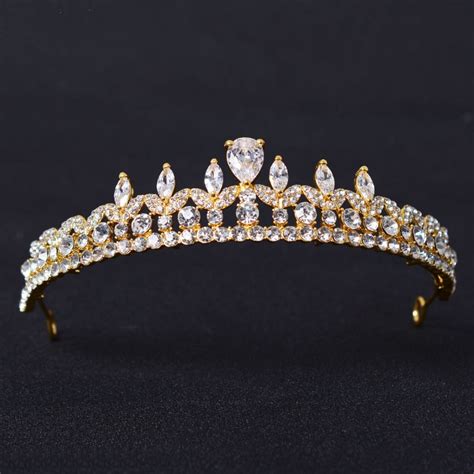 High Quality Delicacy Bridal Wedding Cubic Zirconia Tiaras Crystal Women Party Crowns Simple