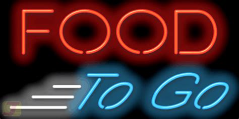 Food to go replaced an older catering outlet facility located on the byu campus last november and has since generated a 20 percent increase in sales. Food To Go Neon Sign | FG-35-60 | Jantec Neon