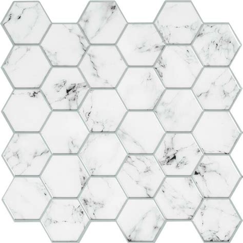 Carrara Marble Hexagon Peel And Stick Backsplash