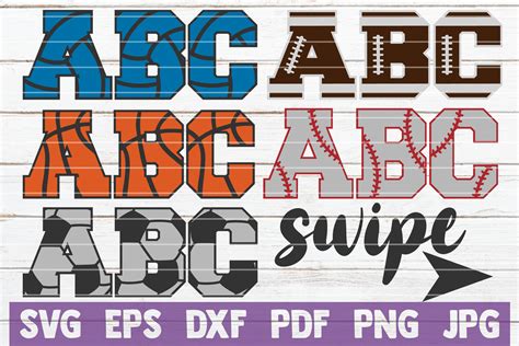 Sports Alphabets Svg Bundle Svg Cut Files By Mintymarshmallows