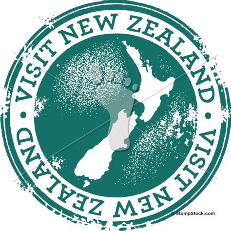Visit New Zealand Tourism Stamp Stompstock Royalty Free Stock