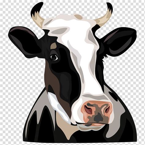 Black White And Brown Cow Illustration Holstein Friesian Cattle