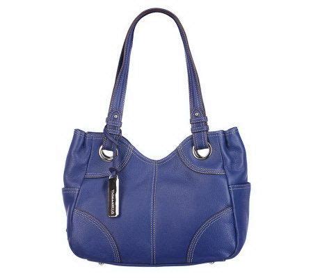 Tignanello Pebble Leather Eyelet Shopper With Side Pockets On