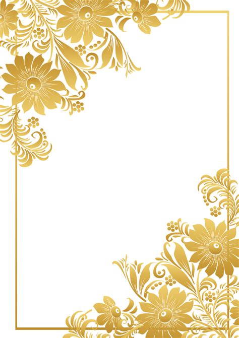 Sưu Tầm 999 Transparent Background Golden Flower Border Png Hình Nền