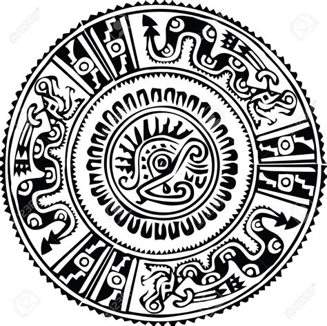 10892415 Ancient Pattern Vector Illustration Stock Vector Aztec Maya