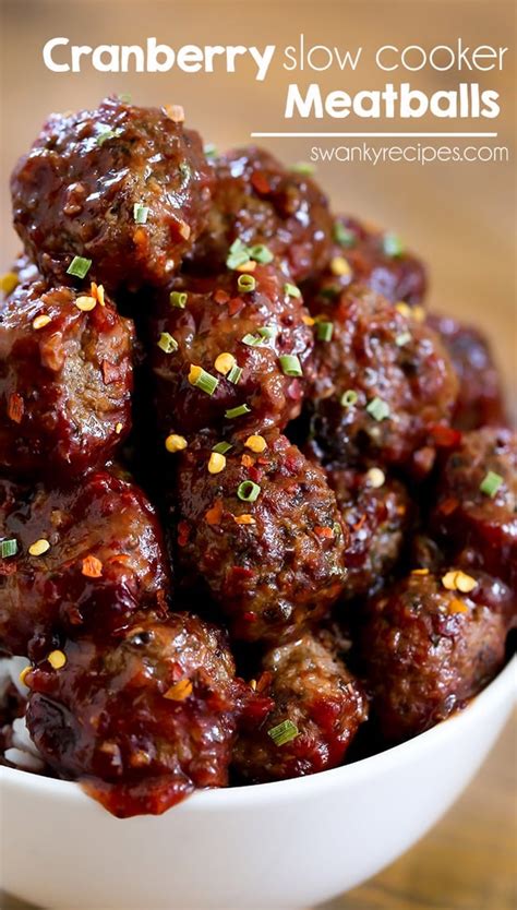 Slow Cooker Cranberry Meatballs Swanky Recipes