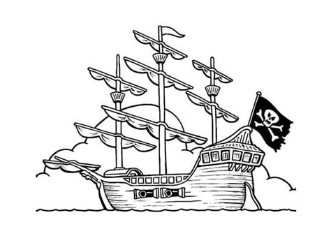 Coloriage bateau pirate Dessin gratuit à imprimer