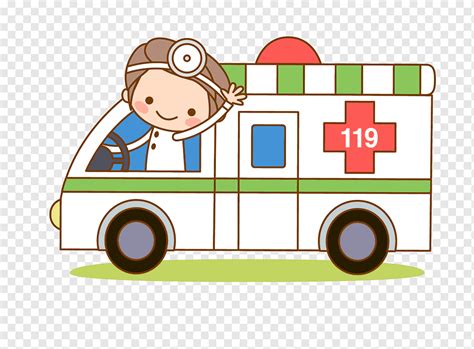 Ambulance Cartoon Ambulance Car Vehicle First Aid Png Pngwing